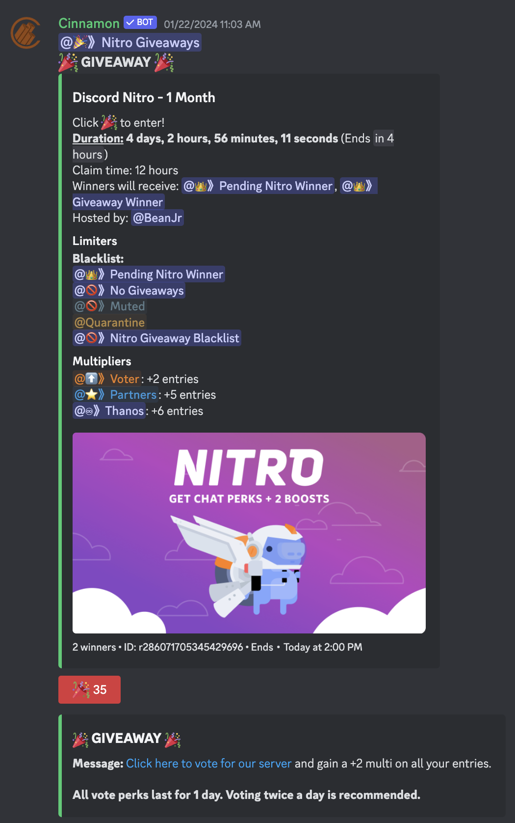 Discord Giveaway Bot